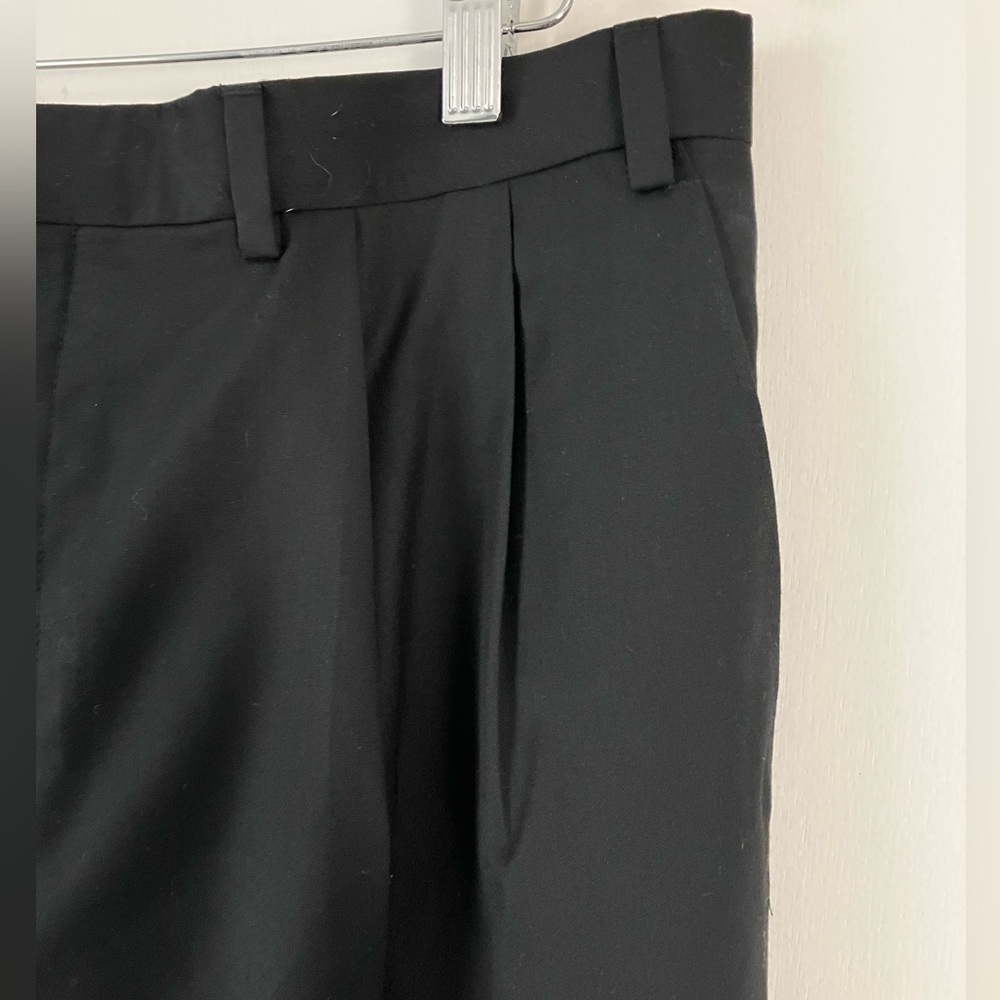 Lauren Ralph Lauren Black Dress Pants Pleated Cuffed Polyester Rayon Washable